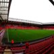 Vista panoramica dell’interno dello stadio Anfield, sede del Liverpool FC