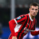 Francesco Camarda in campo con il Milan a San Siro