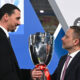 Zlatan Ibrahimovic e Giorgio Furlani con la Supercoppa Italiana 2025 a Riyad