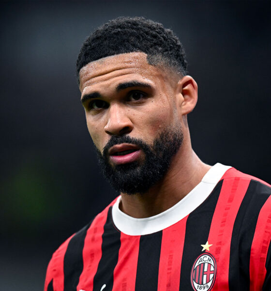 Ruben Loftus-Cheek sudato in primo piano durante una partita del Milan