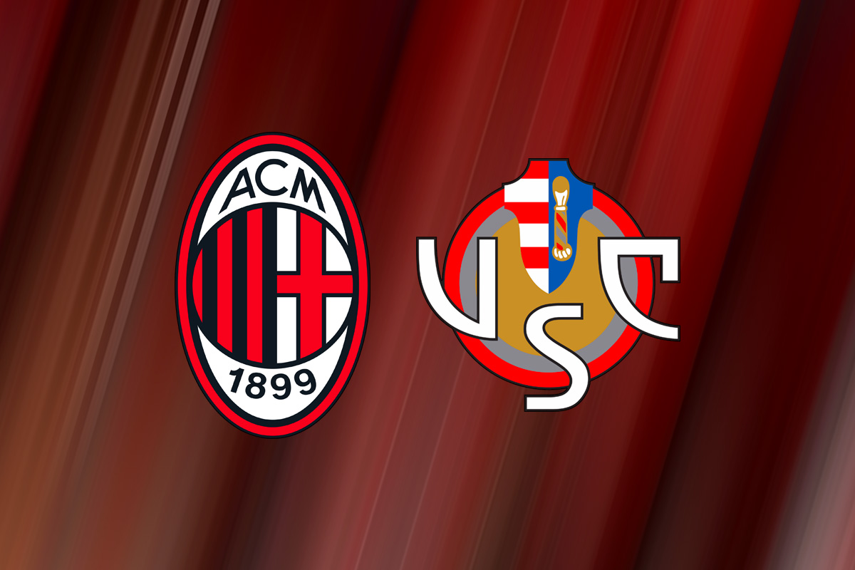 Milan e Cremonese, i loghi dei due club avversari in Serie A