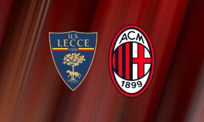 Lecce e Milan, i loghi dei due club avversari in Serie A