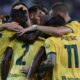 Esultanza dei calciatori del Milan a Udine dopo un gol