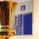 Trofeo della Coppa Italia nella sede della Lega Calcio Serie A