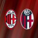 Loghi Milan e Bologna per il match di Serie A al Meazza