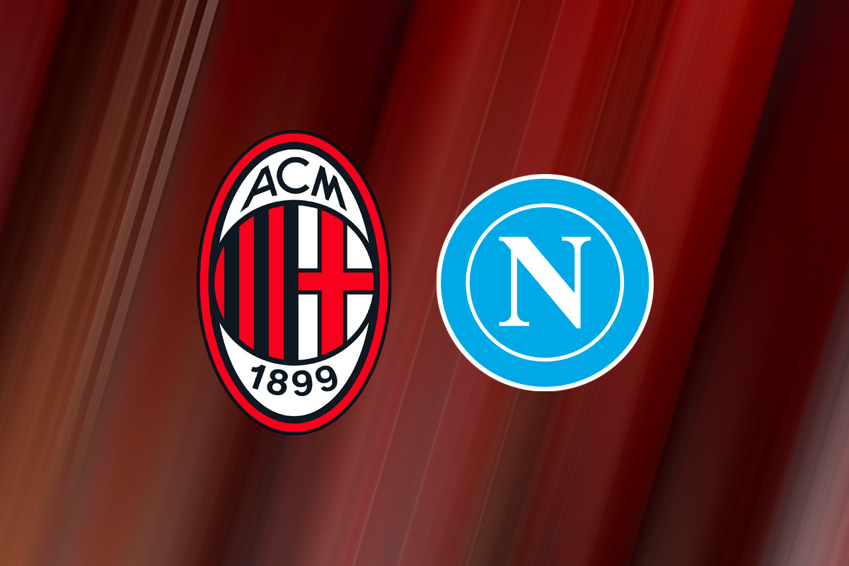 Loghi Milan e Napoli a confronto per il big match di Serie A allo stadio San Siro