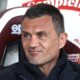 Paolo Maldini dirigente del Milan in panchina allo stadio Olimpico di Torino prima della partita Torino-Milan