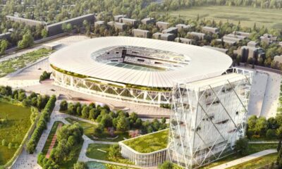 Rendering del nuovo stadio di Milano per Milan e Inter con design moderno e capienza da 70mila posti