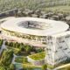 Rendering del nuovo stadio di Milano per Milan e Inter con design moderno e capienza da 70mila posti