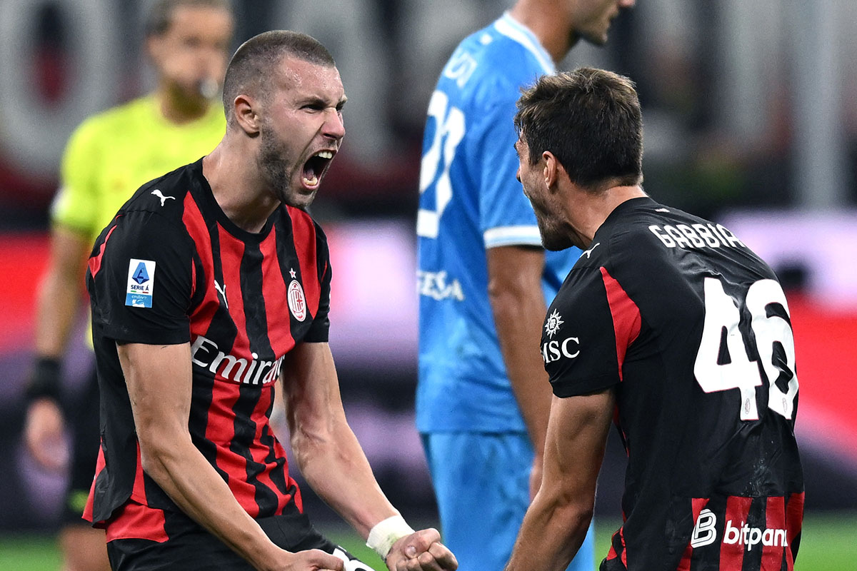 Pavlovic e Gabbia esultano grinta Milan Napoli