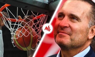 Gerry Cardinale del Milan accanto a una schiacciata NBA
