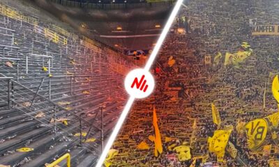 Südtribüne del Signal Iduna Park, curva sud del Borussia Dortmund gremita di tifosi del “Muro giallo”