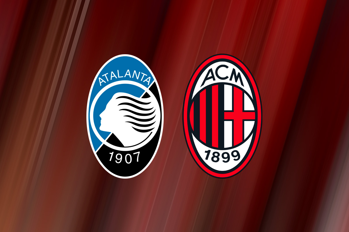 Loghi Atalanta e Milan a confronto per il match di Serie A alla New Balance Arena