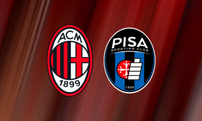 Loghi Milan e Pisa a confronto per il match di Serie A allo stadio San Siro
