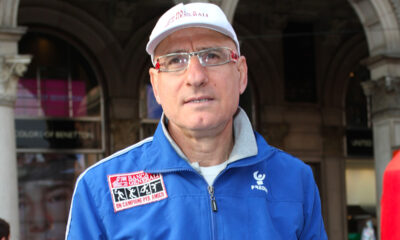 Ciccio Graziani sorride a Milano nel 2011 durante l’evento sportivo “Un campione per amico”