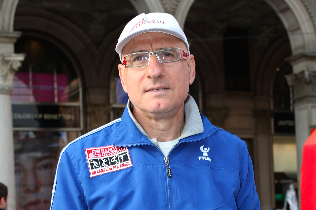 Ciccio Graziani sorride a Milano nel 2011 durante l’evento sportivo “Un campione per amico”
